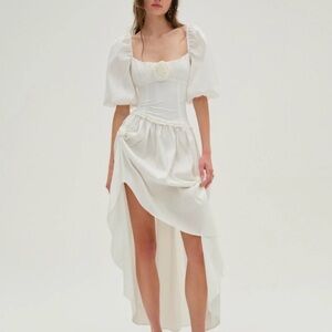 For Love & Lemons – Whipped Cream Taffeta Maxi Dress NWT